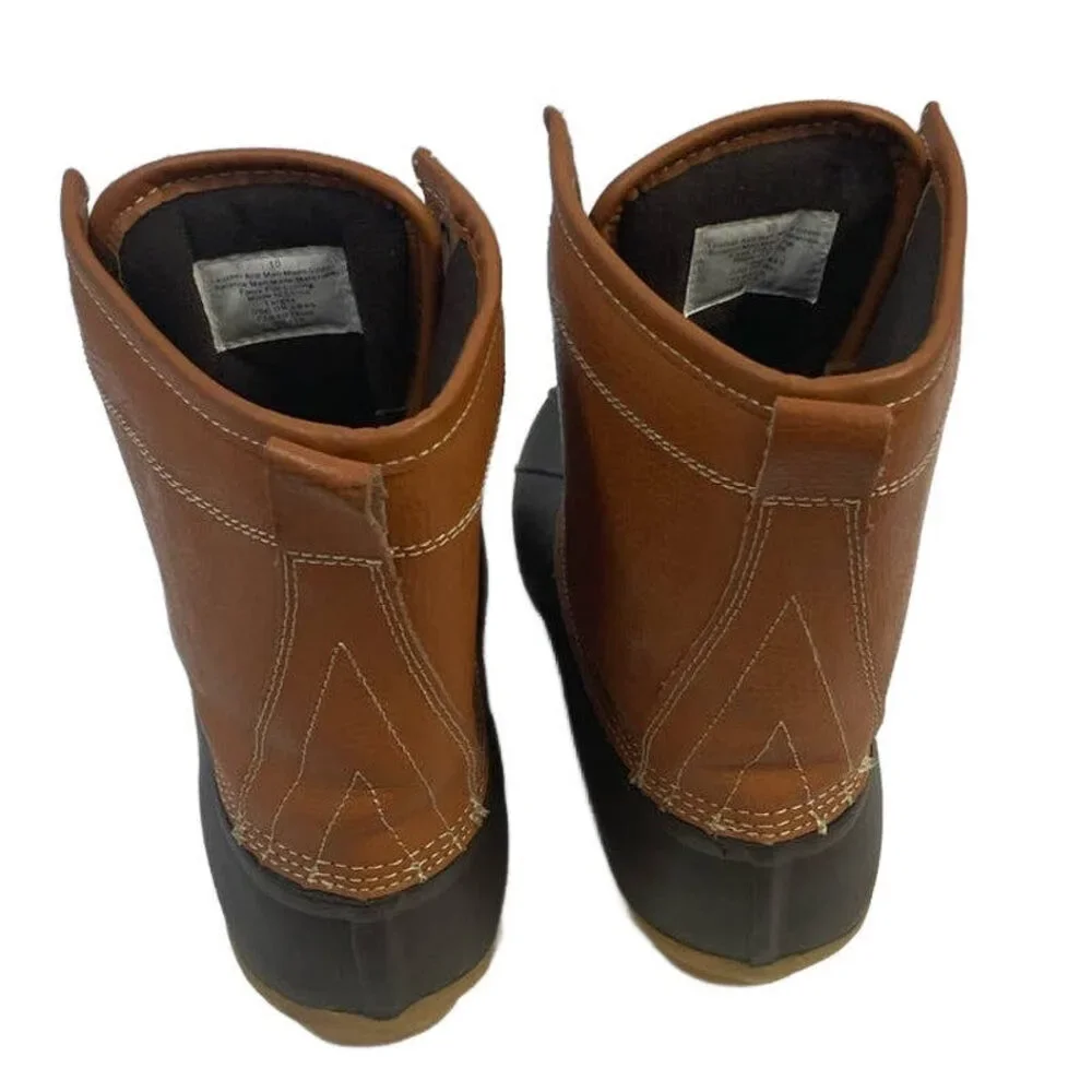 Target Womens Size 10 Steel Shank Partial Leather Lace Up Duck Rain Boots